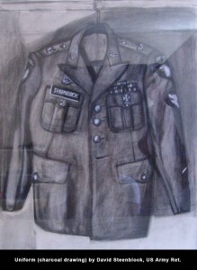 Uniform (charcoal drawing) by David Steenblock