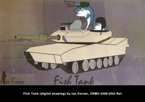 Fish Tank (digital drawing) by Ian Corner, USMC-USN-USA Ret