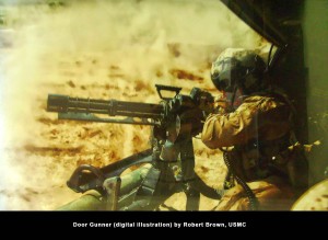 DigDoor Gunner (digital illustration) by Robert Brown, USMC
